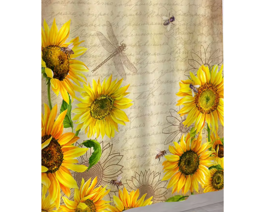Sunflower: Shower Curtain and Rug Set