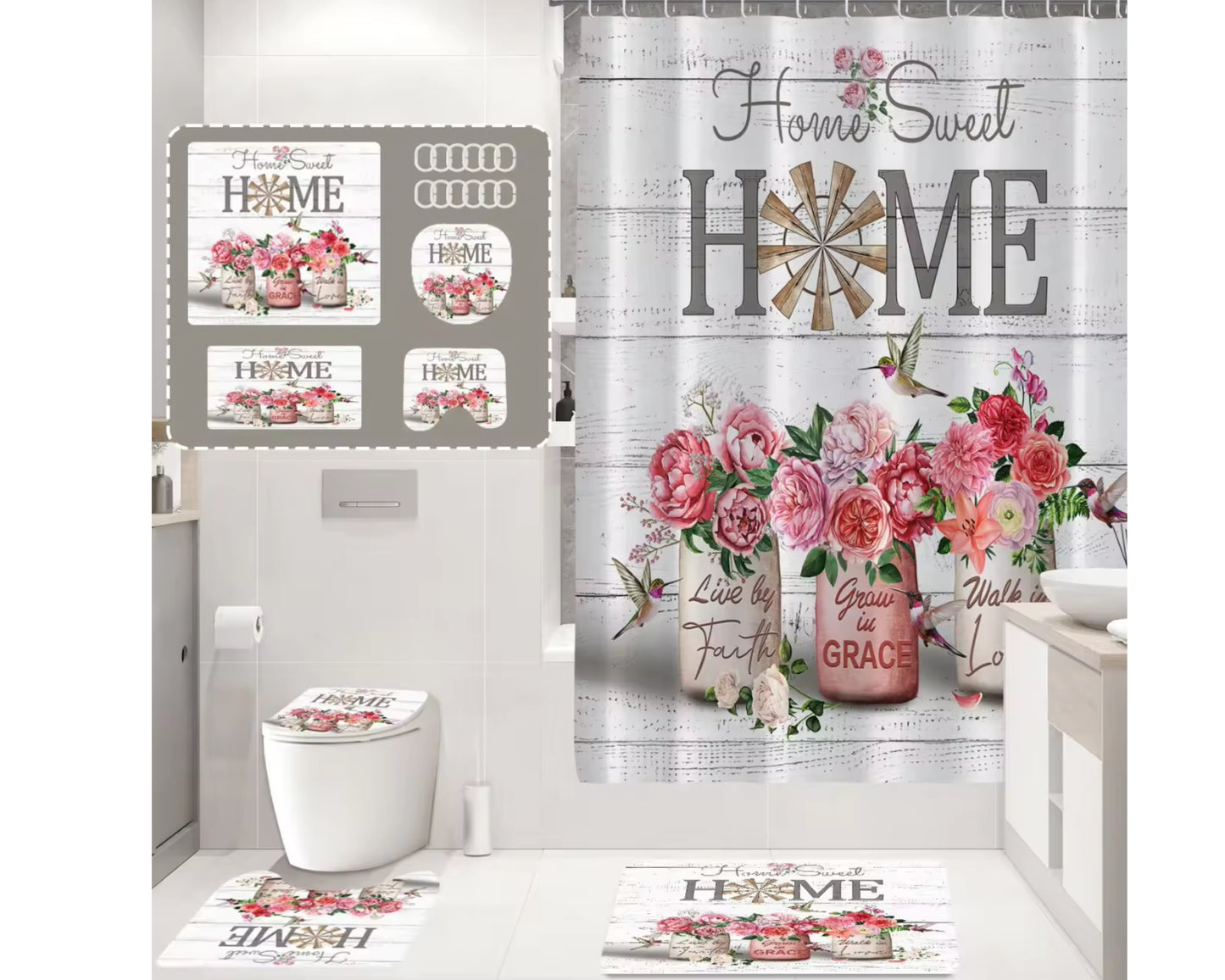 Sweet Home Pink Flowers Decor